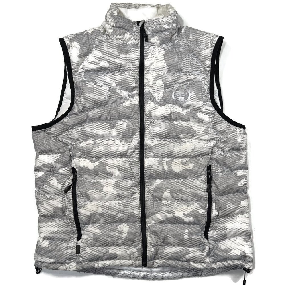 Polo Ralph Lauren Sport Down Puffer Vest Camo Womens Small White Gray
